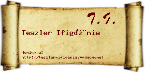 Teszler Ifigénia névjegykártya